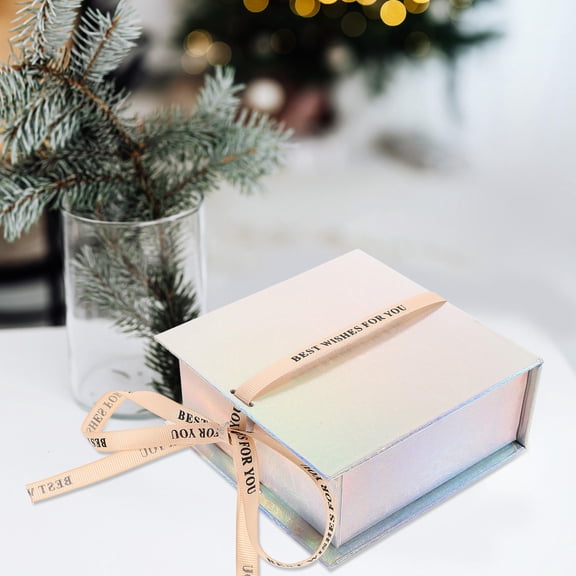 FELTECHELECTR 1Pcs Gifting Box with Magnetic Closure for Wedding Favors 4.9x4.9x2.1in