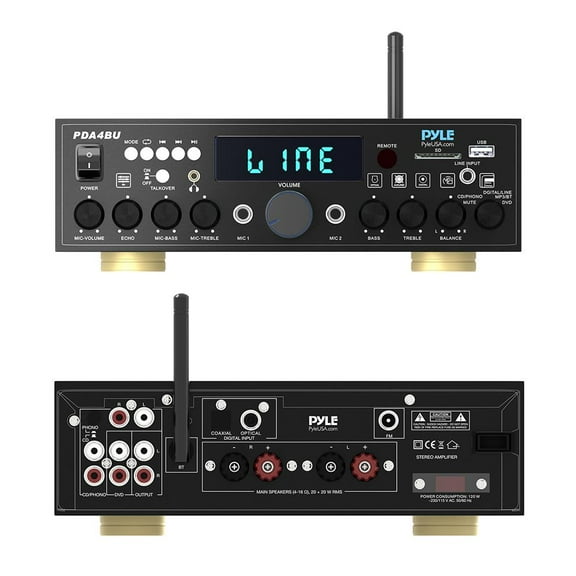 Pyle PDA4BU Bluetooth 200 Watt Multi Channel Stereo Amplifier Audio Receiver