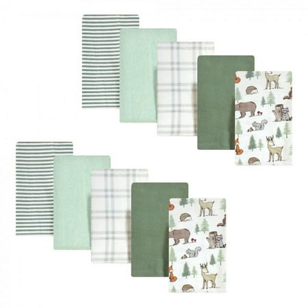 UPC: 0660168179941 | Hudson Baby Infant Boy Cotton Flannel Burp Cloths Forest Animals One Size