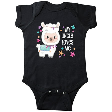 

Inktastic My Uncle Loves Me- cute and happy llama Gift Baby Boy or Baby Girl Bodysuit