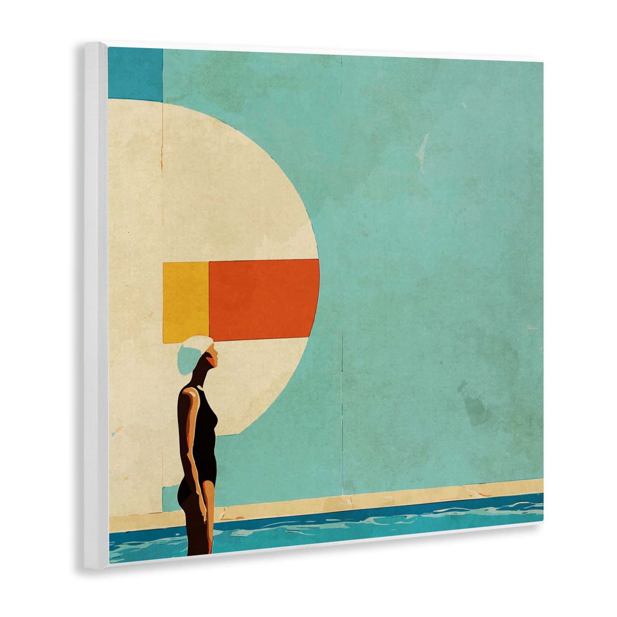 Stupell Industries Midcentury Pool Geometric Wall Plaque Art, design by Layla Oz