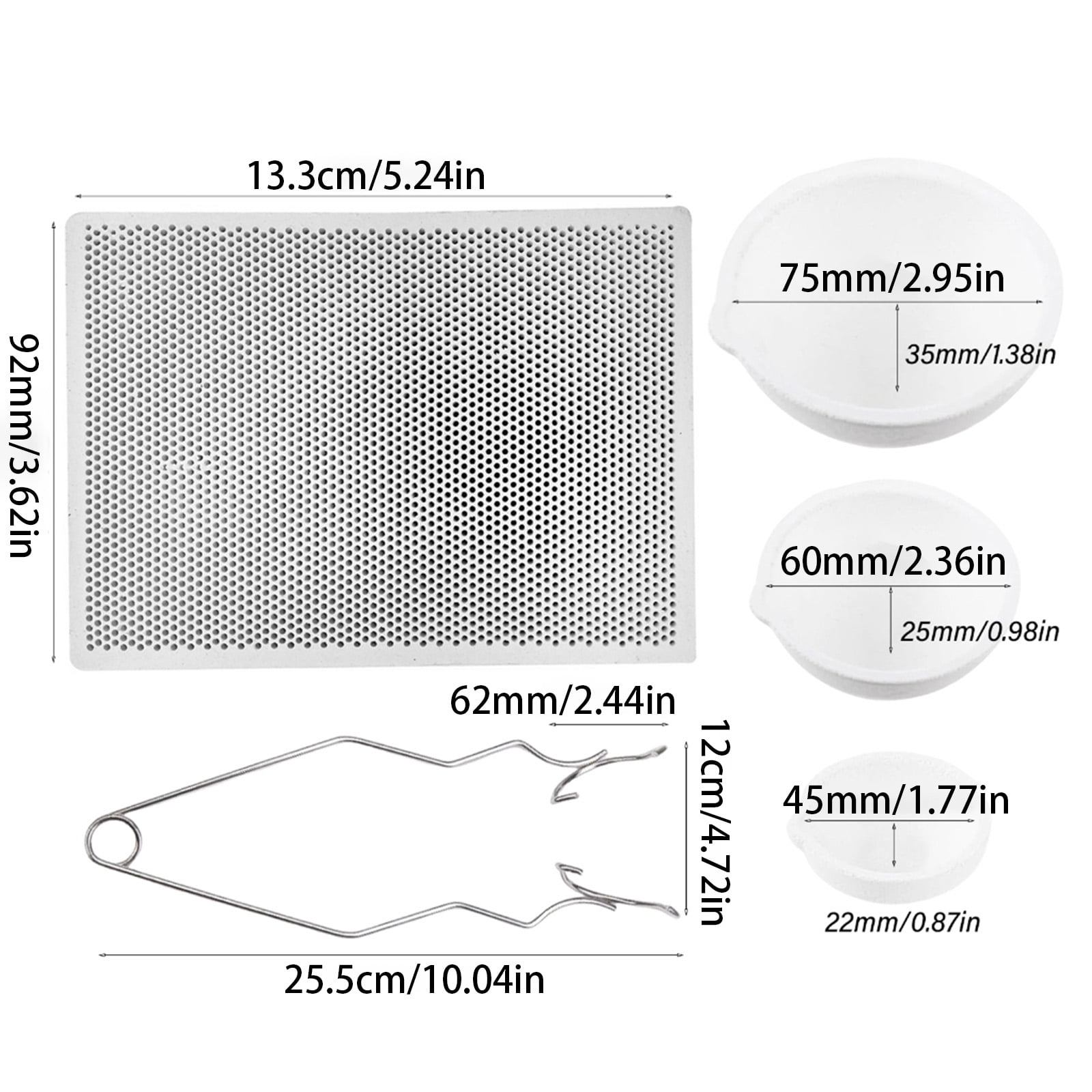 5 Pack Quartzs Melting Crucible Set Soldering Board Metal Molding Supplies Gold Melting Set Small Crucible Set for Metal