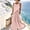 Pink women's flowy maxi dress a1, variant on Uscallm Women's Sleeveless Round Neck Maxi Dress High Low Hem Flowy Casual Boho Beach Vacation Long Dresses, White M