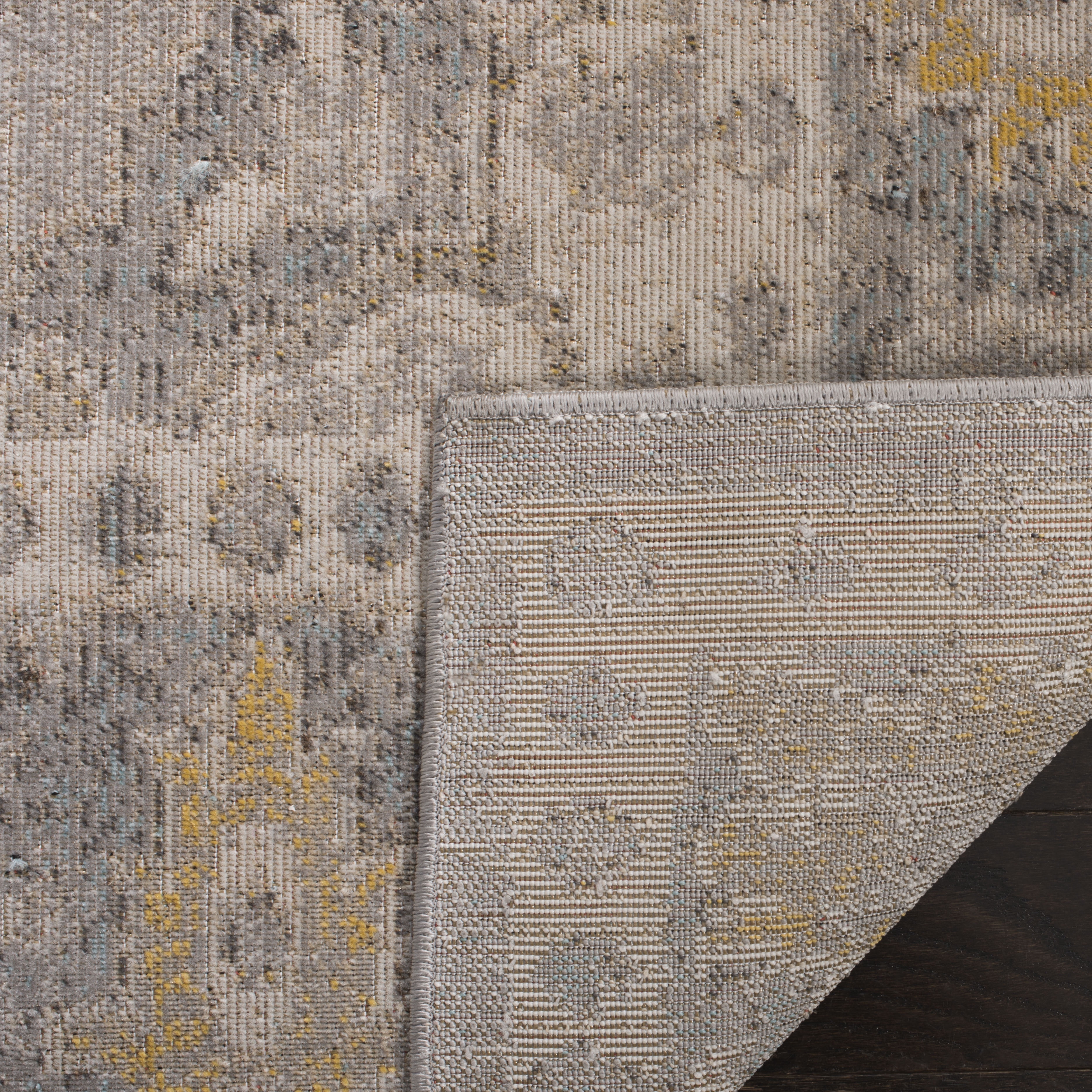 Safavieh Montage Nupur Indoor/ Outdoor Waterproof Patio Backyard Rug Grey/Gold 4' x 6' 4' x 6' Living Room,Bedroom,Dining Room Gold