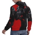 thumbnail image 6 of Balery Black Dog Red Background Pattern Mens Hoodie Kangaroo Pocket Hoodie Pullover Hooded Sweatshirt Ideal for Daily Wear Travel and Home-Medium, 6 of 7