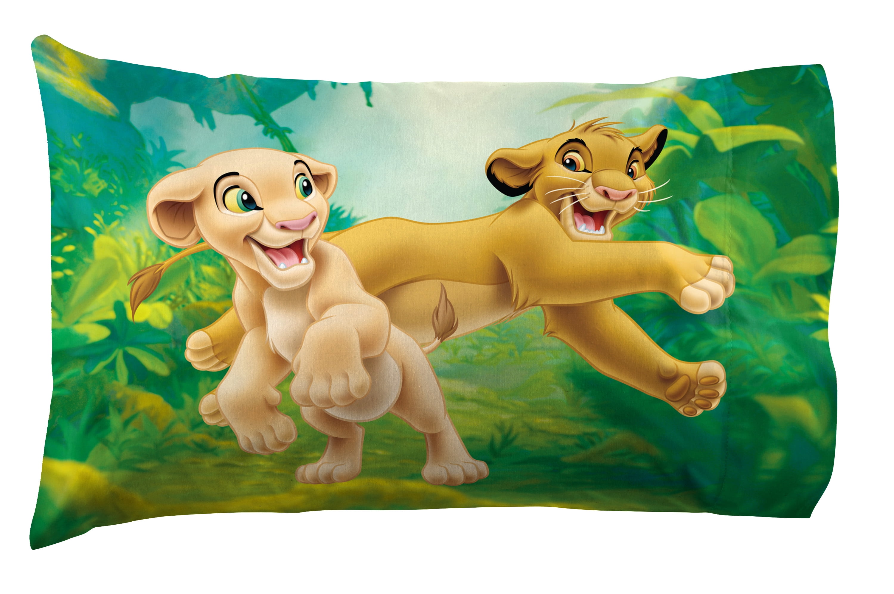 Disney Lion King Printed Green/White Kids Sheet Set w/ Reversible Pillowcase