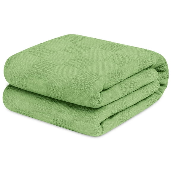 Avalon Home 100% Cotton Queen Blanket – 90x90 inches, Soft & Breathable, Lightweight Thermal Blanket