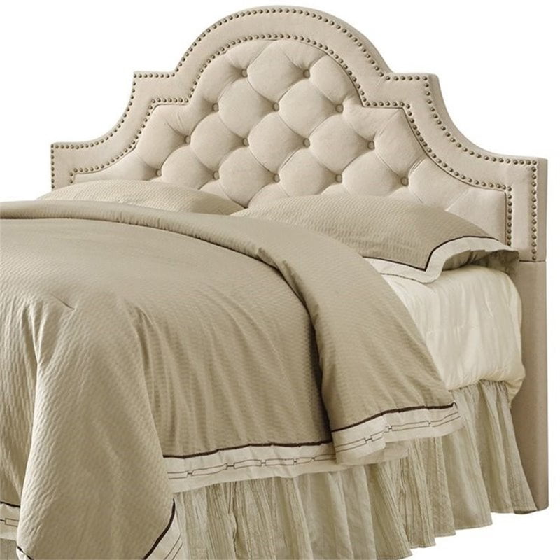 Bowery Hill Tufted King California King Headboard in Beige Walmart