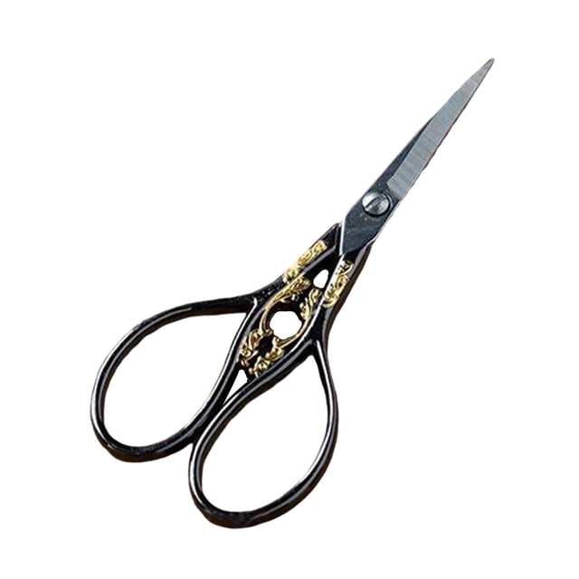 Tijeras chinas para el hogar, tijeras para manualidades, tijeras para tallar, accesorios para uso diario. flor dorada negra
