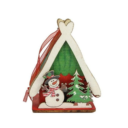 

FAIOIN Exquisite Christmas Decorations Pendant Luminous House Modeling Perfect Indoor or Outdoor Xmas Sign to Christmas
