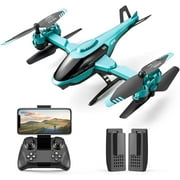 4DRC RC Helicopte Drone with 1080P HD Camera for Kids Adults, FPV Drone Beginners Foldable Live Video Quadcopter 2 Batteries Blue