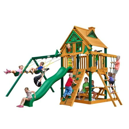 Kidkraft Ridgeview Deluxe Clubhouse Wooden Swing Set Brickseek