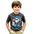 thumbnail image 3 of Baby Boy Tops Crew Neck Cartoon Print Back To School Short Sleeve T Shirt Top Trendy Tunic Blouse Preppy Clothes for Children, 3 of 4