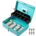 thumbnail image 1 of Caja de Dinero Volcora Grande con Cerradura Llave Metal Blanco Organizador Portátil Duradero Para Ah, 1 of 7