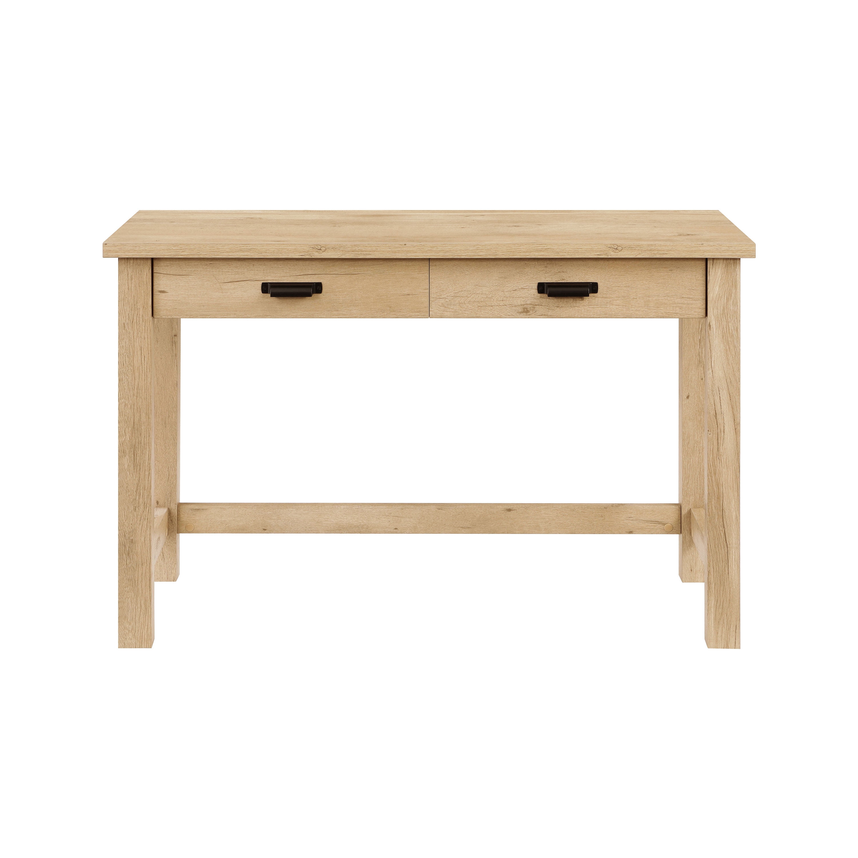 Better Homes & Gardens Wheaton Farmhouse 47" Writing Desk with Storage and Built-in Power Station, Natural Oak