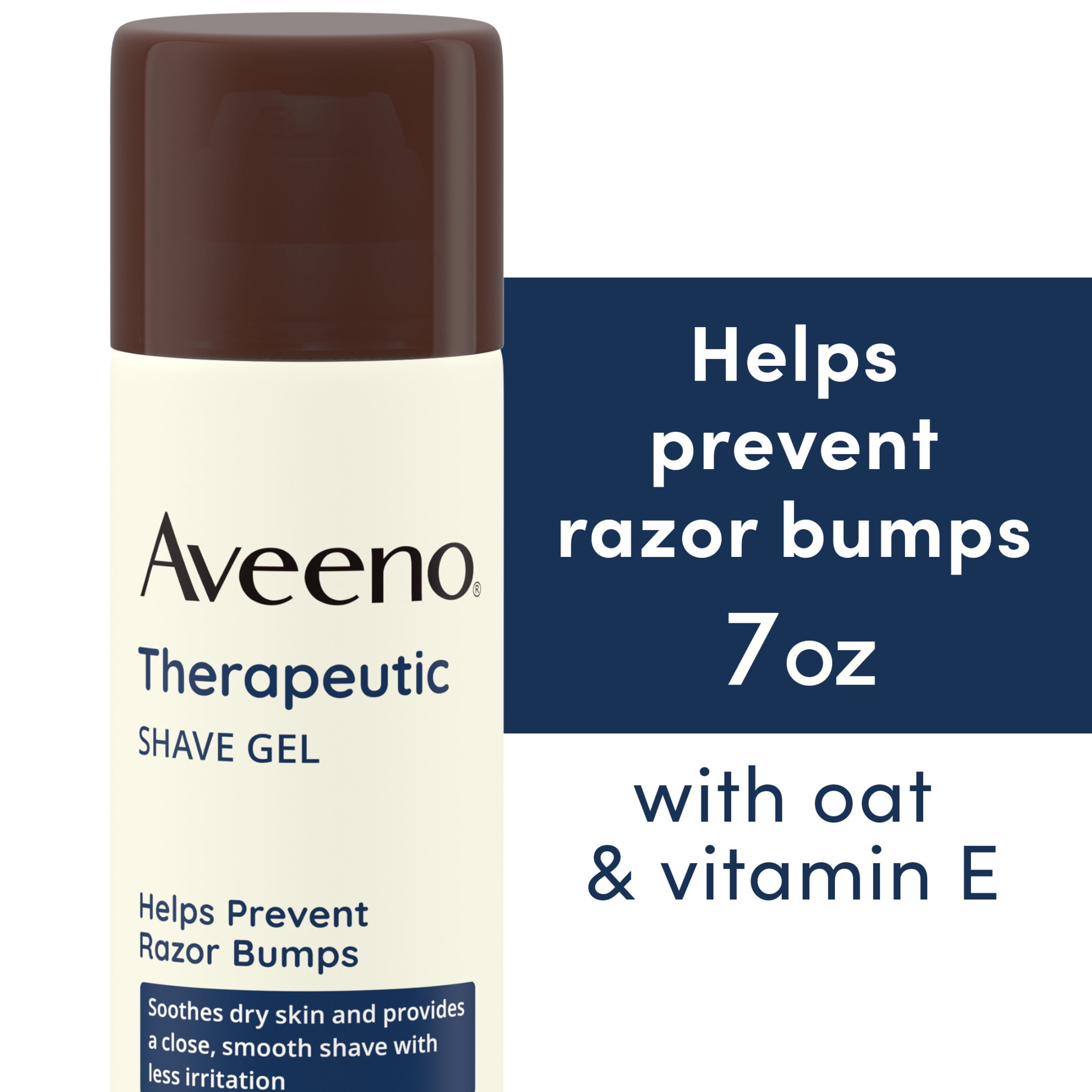 Aveeno Therapeutic Shave Gel for Dry Skin with Oat & Vitamin E, Shaving Cream for Men & Women, 7 oz
