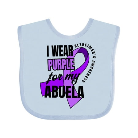 

Inktastic Alzheimers Awareness I Wear Purple For My Abuela Gift Baby Boy or Baby Girl Bib