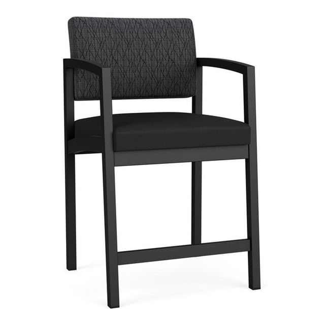 Lenox Chaise de Réception en Acier pour Attente sur la Hanche / Acier Noir / Gris Foncé / Noir