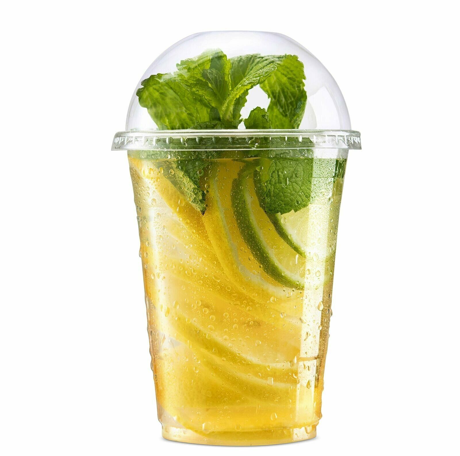 16 oz. Plastic Disposable Party Cups with Dome Lids by Green Pack of