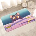 thumbnail image 1 of Felpudo de Sailor Moon para decoración de habitación, felpudo para puerta de entrada, Alfombra de dormitorio de gato, alfombra de baño rosa, Alfombra de cocina para el hogar, alfombras de estar Fivean unisex, 1 of 2