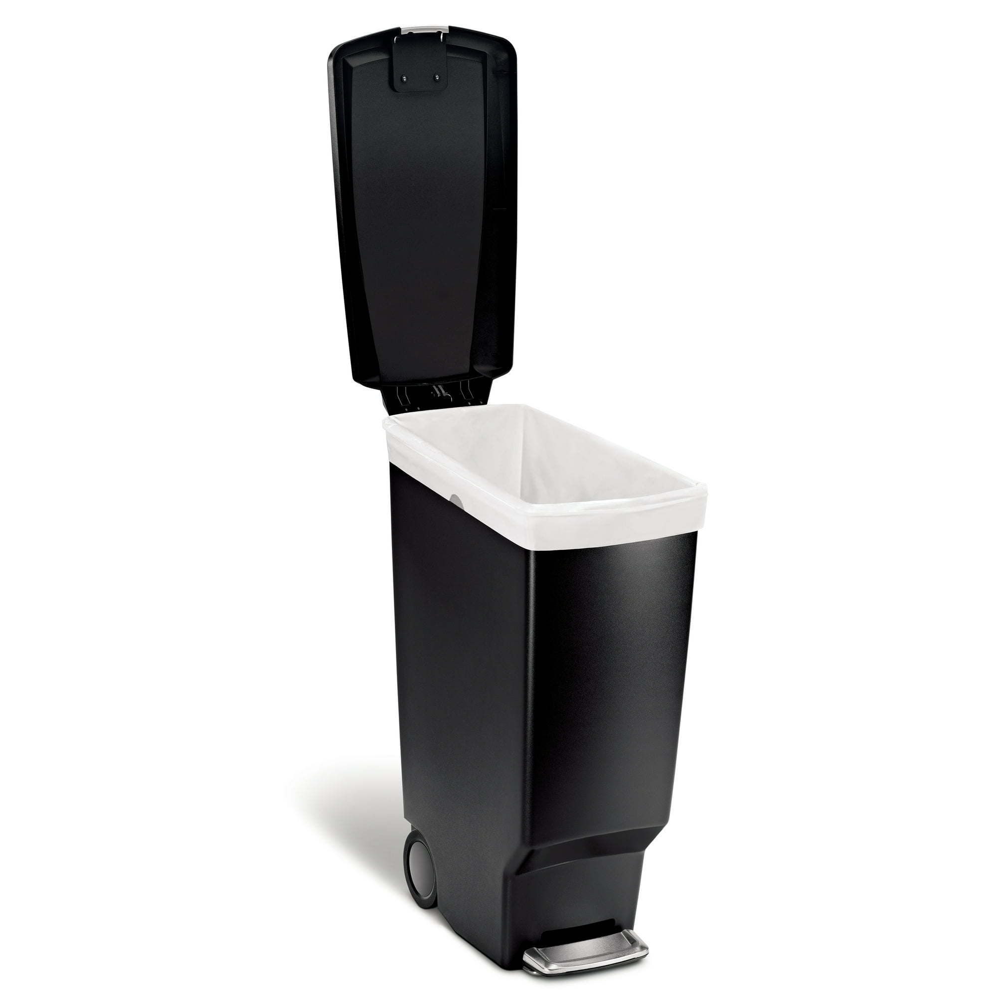simplehuman 10.6 Gallon Plastic Step Trash Can, Black photo 3