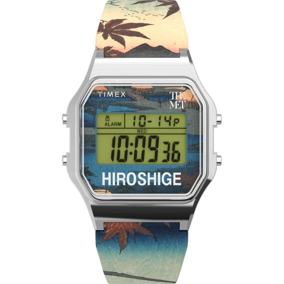 Timex TW2W25300 Hiroshige Women's Digital Silver-Tone Watch Multicolor Resin Band