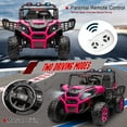 thumbnail image 5 of LUIBAS 24V 4x4 2-Seater Ride on Buggy Battery Powered Kids Electric Car Off-Road Vehicles w/ Remote Control, Bluetooth for Ages 3+ Kids, Pink, 5 of 8