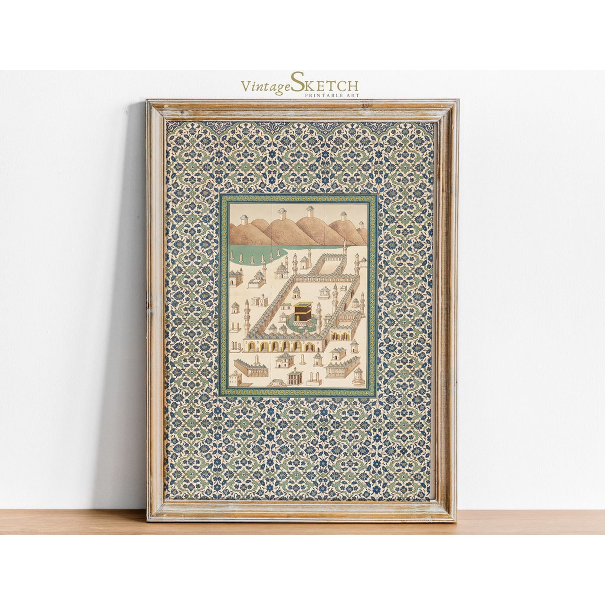 Mecca Grand Mosque Wall Art, Unframed Paper Poster 11x14in