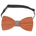 thumbnail image 1 of Pajarita de madera decorativa de moda para novios, pajarita rústica para el cuello, 1 of 7