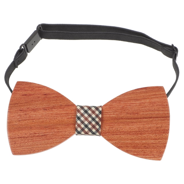 Pajarita de madera decorativa de moda para novios, pajarita rústica para el cuello