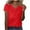 Red, variant on Besolor Summer Short Sleeve Shirts for Women Casual V Neck Solid Color Basic Tees Ladies Going out Tops