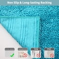 thumbnail image 3 of Civkor Bathroom Rugs, Bath Mats Set 2 Pieces Non Slip, 31x20 Plus 24x16Inch, Machine Washable, Soft Shiny Chenille and Quick Qry, Teal, 3 of 7
