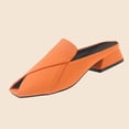 thumbnail image 2 of Women's Peep Toe Wedge Mules Casual Summer Slide Sandals Solid Color Faux Leather Thick Sole Open Toe Heeled Sandals for Beach Daily Walking Dressy Outdoor Use, 2 of 10