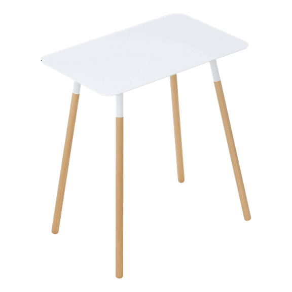 Yamazaki Home Side Table, White, Steel, Supports 22 pounds, Minimal Assembly