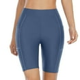 thumbnail image 3 of Alove Solid Stretch High Waist Board Shorts With Two Pockets For Women Swim Boyleg Trunk, 3 of 7