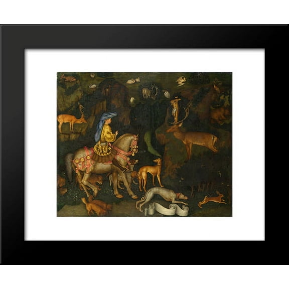 The Vision of Saint Eustace 20x24 Framed Art Print by Pisanello