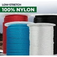 thumbnail image 3 of SGT KNOTS Solid Braid Nylon Utility Rope - Multipurpose Smooth Nylon Braided Utility Cord Line - for Anchors, Crafts, Towing 0.1875in x 100ft - Red, 3 of 6