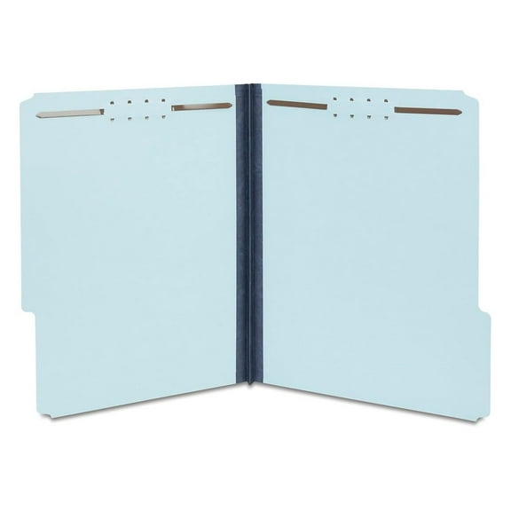 Pressboard Folders Letter Size - 25 Pack - 1/3 Cut Tabs, 1 Inch Expansion - Light Blue Fastener Folders for Office Filing & Organization