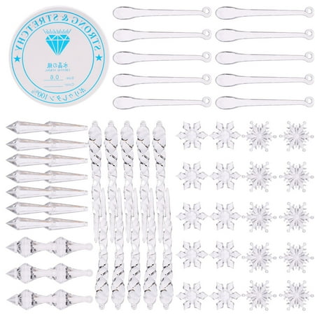 

1Set 77Pcs Christmas Beautiful Pendants Crafted Chic Adornments (Transparent)