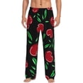 thumbnail image 2 of Picia Cherry Mens Soft Woven Cotton Elastic Waistband Sleep Pajama Pant Lounge Sleep Pant With Pockets And Drawstring-Large, 2 of 9