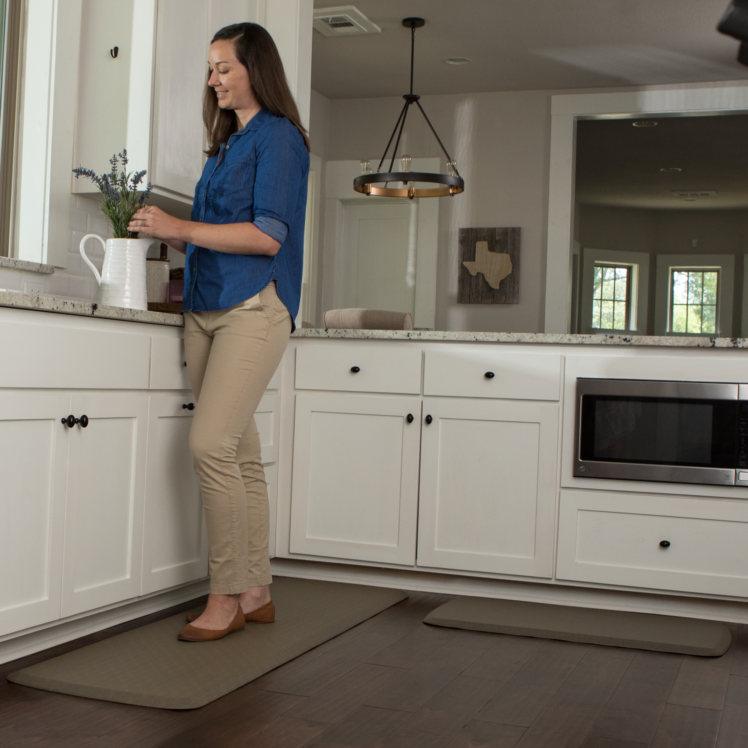 GelPro Elite Anti-Fatigue Kitchen Comfort Mat 20x72" Linen Granite Grey