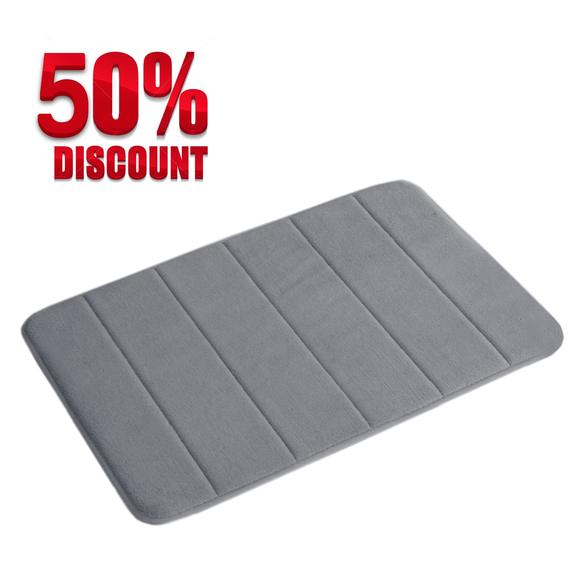 FlamingoP17"X24" Microfiber Memory Foam Bath Mat with AntiSkid Bottom