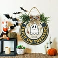 thumbnail image 2 of Eveokoki Door Sign Wood Decor - Welcome Trick Or TreatersWall Decor - Wooden Door Hangers Wreath with Bow for Home Decorations Indoor Party Supplies, 2 of 5