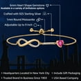 thumbnail image 2 of Gem Stone King 18K Yellow Gold Plated Silver Infinity Bracelet for Women with Heart Created Sapphire and Moissanite (0.93 Cttw, Box Chain Fully Adjustable up to 9 inch), 2 of 6