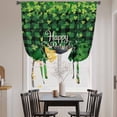 thumbnail image 3 of St. Patrick's Day Balloon Curtains 63 Inch Length for Living Room/Bedroom, Spring Lucky Shamrocks Green Gnomes Plaid Rod Pocket Privacy Door Curtains Decorative Tie Up Shade for Window 52"x63", 3 of 8