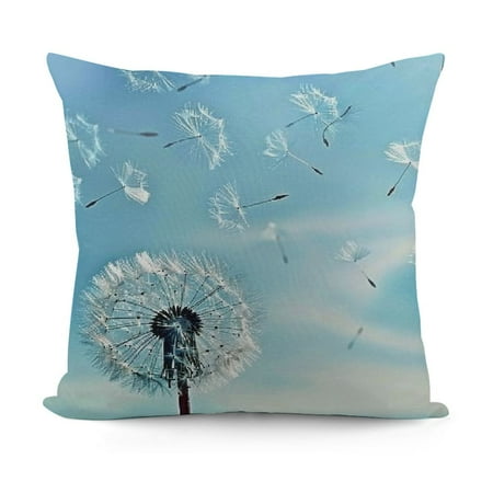 Abstract Dandelion Throw Pillow Covers Wild White Natural Flowers Decor Cushion Covers for Kids Teens Adults Outdoor Botanical Floral Rustic Style Cushion Cases for Sofa