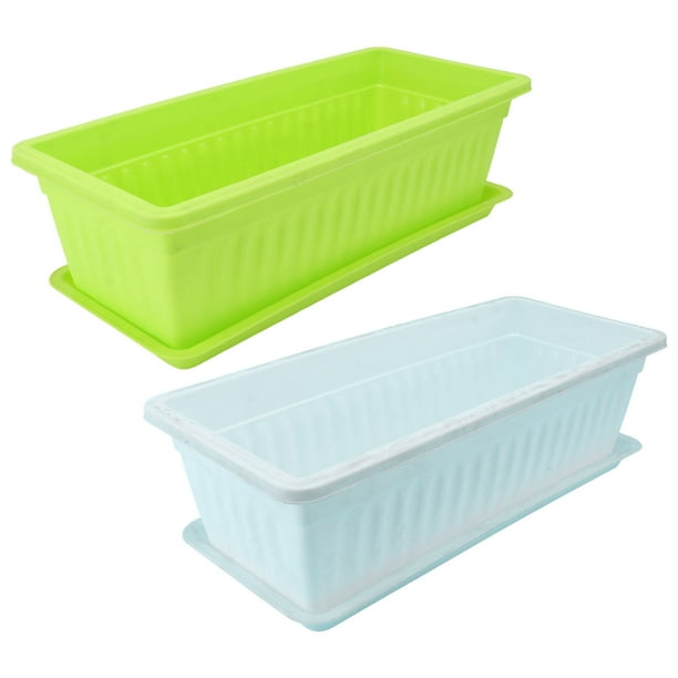WASHWEPE 2Jgo Macetas De Plantas Rectangulares Con Ventilación Y Durabilidad Ideal Para Jardinería En Casa