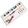 thumbnail image 3 of Calligraphy Pen Ink Set, Feather Pen Handcrafted Retro Quill Pen Set  For Sketching For Writing For Comics SP118043 Pearlescent Dark Green,SP118839 Gold Head Pink,SP118033, 3 of 8