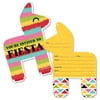 Let's Fiesta - Shaped Fill-In Invitations - Mexican Fiesta Invitation Cards with Envelopes - Set of 12