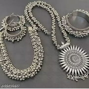 Beautiful Antique Necklace Set /Indian Women Jewellery Silver Oxidized Bohemian Fashion Oxidised Jewelry / Combo Necklace / Wedding Gift